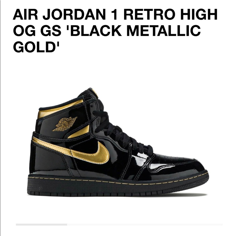 Air Jordan 1 Retro OG GS Blk Metallic Gold